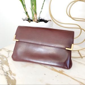 Vintage Burgundy Envelope Clutch
